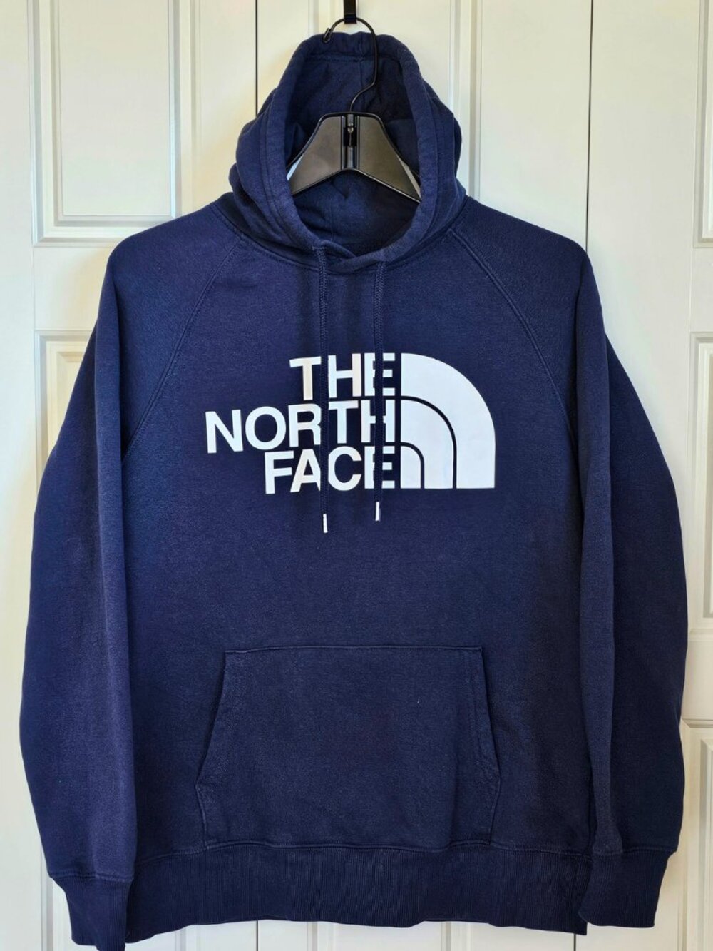 The North Face Women's Logo Pullover Hoodie Navy Blue Size M Circular Design